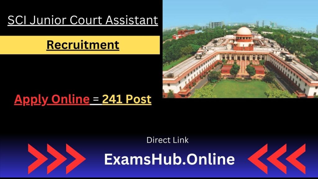SCI Junior Court Assistant Recruitment